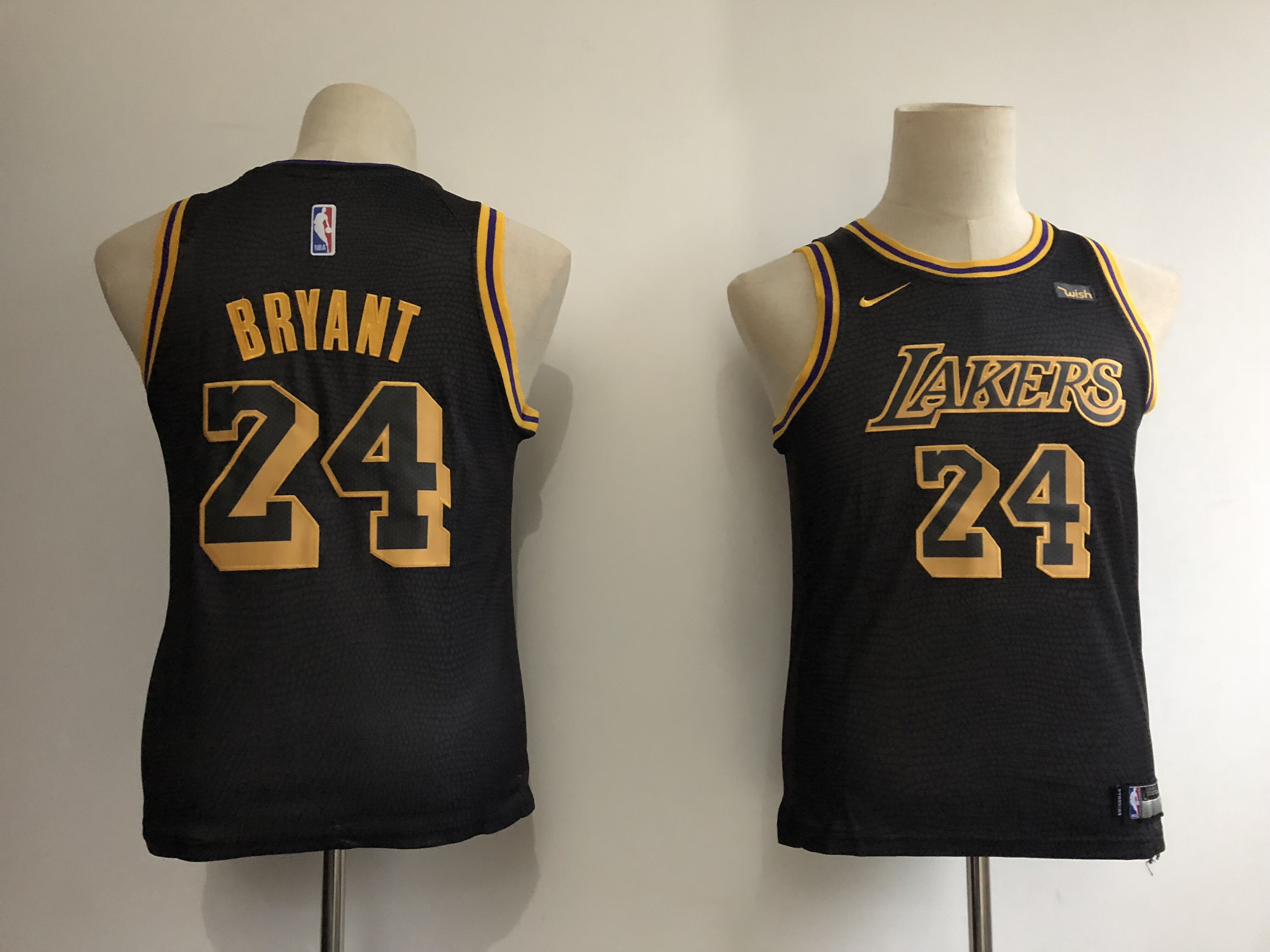 2020 Youth Los Angeles Lakers #24 Bryant black city edition game Nike NBA jersey->youth nba jersey->Youth Jersey